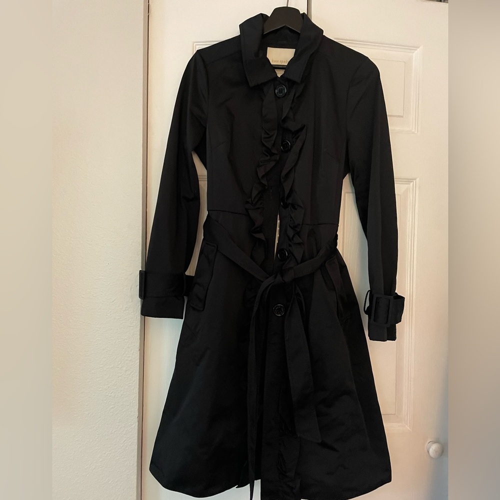 Kate Spade Ruffle Trench Coat - Picture 2 of 5